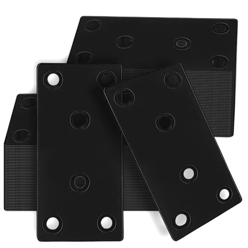 50PCS Flat Straight Brace Brackets, 4x2 Stainless Steel Joining Brackets - size: Black,4"x2"