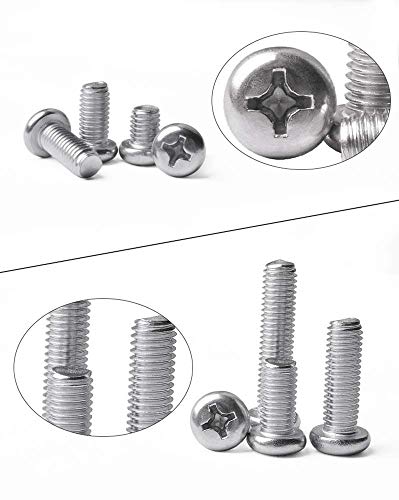 150Pcs #8-32 UNC Stainless Steel Phillips Pan Head Machine Screws Nuts Assortment Kit- #8-32x 5/16" 1/2" 5/8" 3/4" 1" - size: #8-32