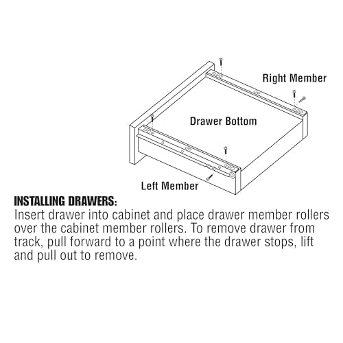 Prime-Line MP7211 Drawer Slide Kit – Replace Drawer Track Hardware – Self-Closing Design –Fits Most Bottom/ Side-Mounted Drawer Systems –17-3/4 In. Steel Tracks, Plastic Wheels, White (1 Pair)