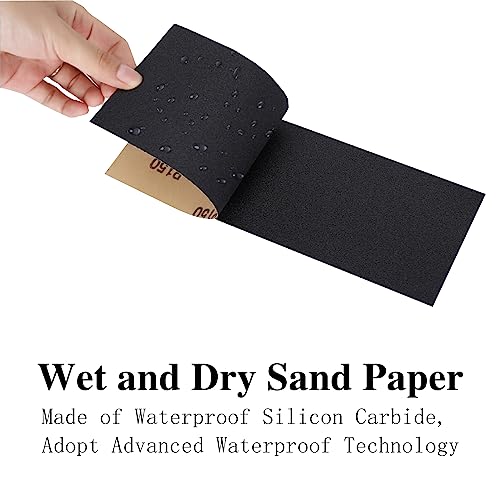 100 Pcs Wet Dry Sandpaper,80 to 5000 Assorted Grit | Sand Paper Sheets for Wood Furniture Finishing,Metal Sanding and Automotive Polishing - style: sandpaper-100 pcs