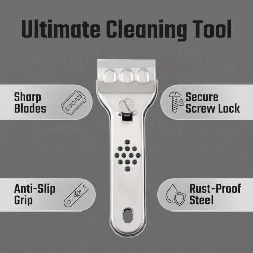 Stainless Steel Razor Blade Scraper With 10 Blades