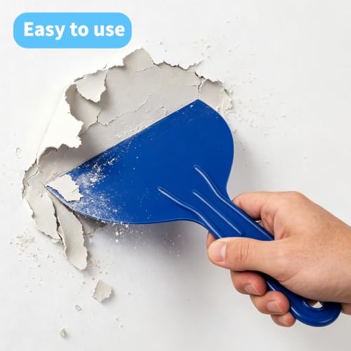Plastic Putty Knife Set - 3Pcs Blue Plastic Scraper Tool, 1.5"/3"/6" Sizes Spackle Knife for Spackling, Painting, Drywall, Arts and Crafts, Tile Jobs, Tamale Making - color: Blue