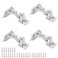 Qrity 4X Soft Close Hinges with Screws 175° Hydraulic Cabinet Doors Hinge - size: 4 Pcs Hinges-Slow Close