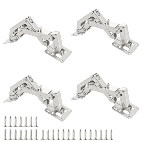 Qrity 4X Soft Close Hinges with Screws 175° Hydraulic Cabinet Doors Hinge - size: 4 Pcs Hinges-Slow Close