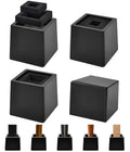 Wooden Bed Risers 4 Inch Heavy Duty, Support 2500 lbs, Black - color: Black, size: 4"H(Inner 3"H)