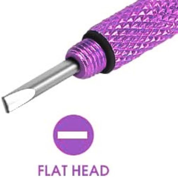 UNEAK - Eyeglass Screwdriver Repair Kit Purple Precision 3 in 1 Mini Screwdrivers Set Keychain Glasses, Sunglasses, Sunglass, Watch, Electronics, Eyeglasses, Flat Head, Phillips, Hex - color: Purple
