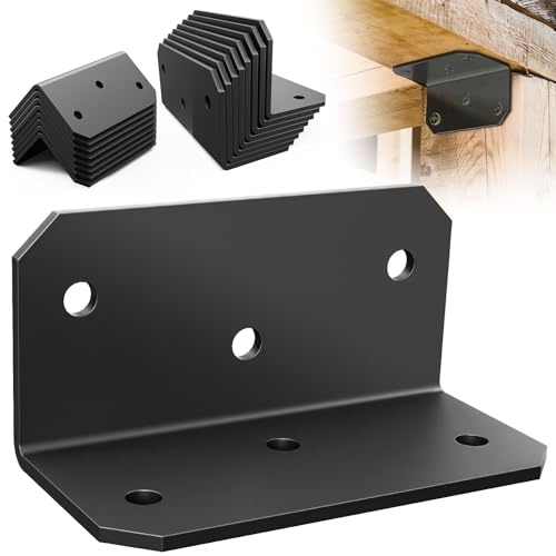 4"x2" Steel Corner Braces, L Brackets for Wood Furniture - size: （15PCS） Black