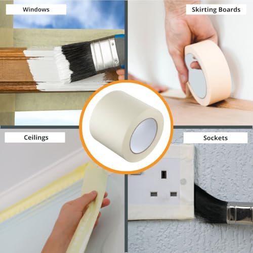 GTSE Wide Masking Tape, 4 inches x 55 Yards (164 ft), Multi-Surface Adhesive Painting Tape, 1 Roll - size: 4" x 55 yds