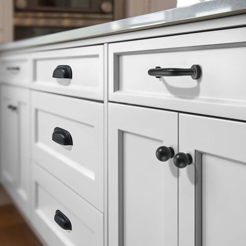 AVICCI 10 Pack Cabinet Pulls 12"/305mm Matte Black Heavy Duty Solid Cabinet Handles cabinets Dressers Kitchens Handles Bathroom cabinets Cabinet pulls - color: Matte Black, size: 12"(305mm)Diameter-5Pcs