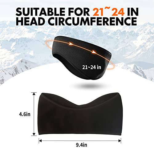 Winter Fleece Ear Warmers Headband Ear Muffs for Men Women Kids, Ear Covers for Cold Weather Ski Running Cycling Work - color: Red