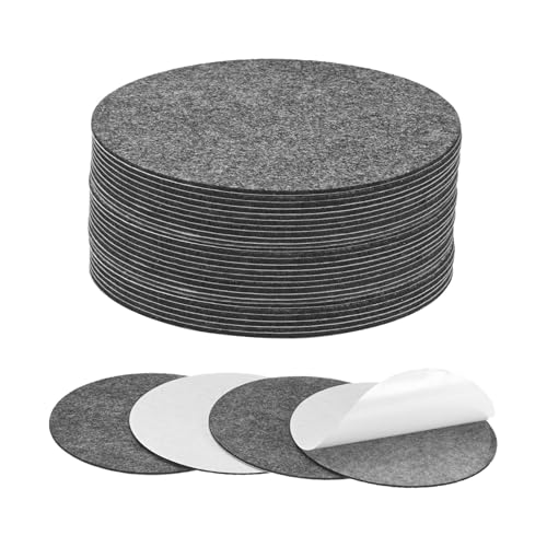 M METERXITY 30-Pack Lamp Base Felt, 5.5 Inch Dia. 2mm Thick Self Adhesive Round Fabric Felt Pads for Lamp/Furniture/DIY, Non-Slip Fiber Backed Patch Circles with Adhesive Backing [Grey] - color: Grey, size: 5.5" Dia