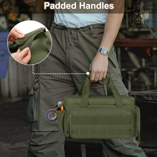 Rexmica 14-Inch Tool Bag Tool Storage Organizer Tactical Range Bag, Green - color: Green