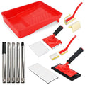 10-Piece Paint Edger Tool Kit with 360° Handle & Extension Poles