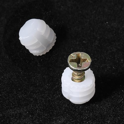 InnoHHustle 100 Sets Plastic Dowel Inserts and Mounting Screws, White