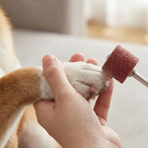 62 Pcs Pet Nail Grinder Replacement Kit With Grit Sanding Bands Nail Sanding Bands Dog Nail Grinder Replacement Heads Black Grinding Drums Pet Smoother Claw Care Dog Claw Grooming Supplies (80#/120#)