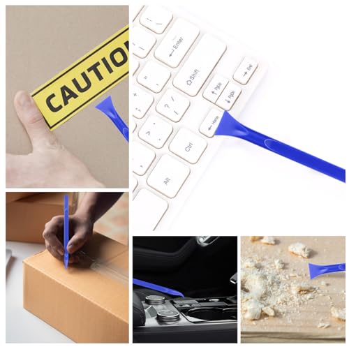 Car Crevice Cleaning Tool, 9 Pieces No-Scratch Plastic Scraper Tool for Tight Spaces, Multi-Use Small Paint Scraper Tool Sticker Remover for Kitchen, Crevices, Food, Paint, Labels, Oil Stains, Dirt - color: Blue