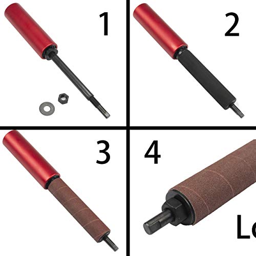 Portable Spindle Sander Hand-Held Rubber Sanding Drum for Drill 4-1/2" x 1-1/2" and 4-1/2" x 1" Hand Drum Sander (Red) - color: Red