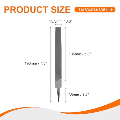 HARFINGTON Tip Coarse Cut File 6" Double Cut Teeth High Carbon Steel Hand Rasp File without Handle for Metal Wood Deburring Removing - size: 6", style: Coarse