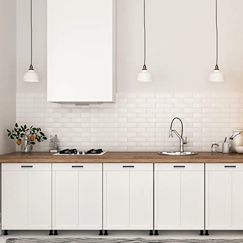 Ravinte Matte Black Cabinet Handles Square Pulls 4-1/2 Inch 3 Pack - size: 5 Inch (4-1/2 Inch Hole Center)