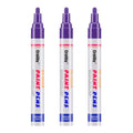 Purple Paint Markers, 3 Pack Oil-Based Waterproof Quick Dry Permanent Paint Pen Set for Rocks Painting, Wood, Fabric, Plastic, Canvas, Glass, Mugs, Metal, Tire, Stone, DIY Craft - color: Purple