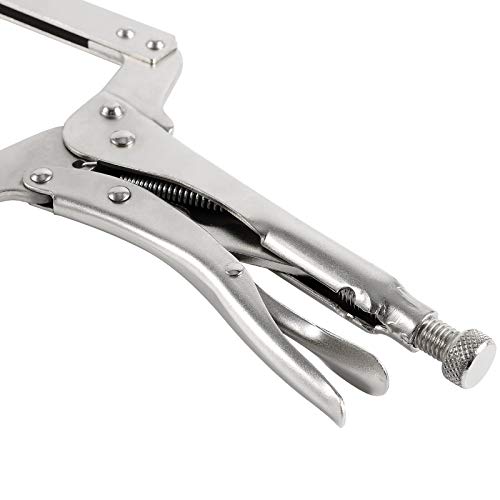 HOZEON 3 PCS 18 Inch C Clamp Welding Pliers with Swivel Pads, Heavy Duty Locking Pliers, Woodworking Clamps Set, Adjustable Nickel Plated C Plier for Wood Working, Electrician Maintenance - size: 3 PCS 18 In