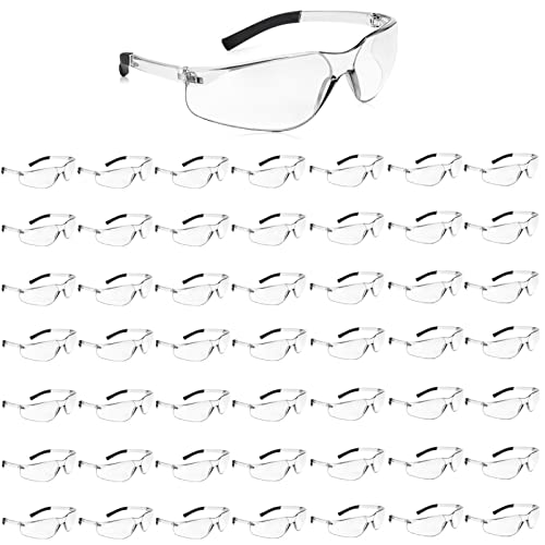 Salfboy 50 Pack Clear Safety Glasses Men, Scratch Resistant Eye Protection - color: 118-50 Clear