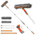 Eazer 89'' Squeegee Window Cleaner 2 in 1 Rotatable Window Cleaning Tool Kit with Extension Pole, Window Washing Equipment with Bendable Head for Indoor/Outdoor Window and Car Glass - size: 89inch