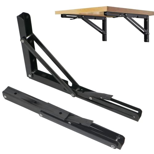 Folding Shelf Brackets 20 inch,Folding Brackets Heavy Duty Max.Load 410lb,DIY Space Saving Wall Mounted Folding Table,Pack of 2 - size: 20 Inch