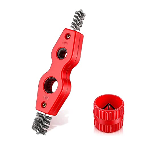 Saim 4 in 1 Copper Tubing Brush, 1/2 in and 3/4 in Copper Pipe Cleanerr