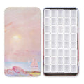 qianshan 40Pcs Empty Half Pans Watercolor Tin Palette with Magnetic Stripe - color: Pink Sunset