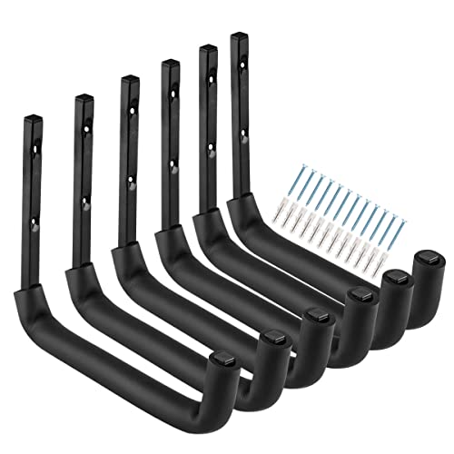 Garage Hooks, 10" Heavy Duty Garage Storage Tool Hangers, Wall Mount Storage Hooks for Garden Tools, Ladders, Bikes, Bulky Items - size: 8inch x 10inch