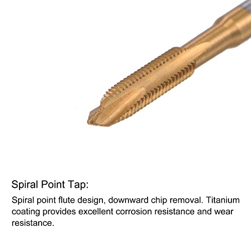 uxcell M3 x 0.5 Spiral Point Thread Tap and 2.5mm Drill Bit Set, Metric Titanium Plated Cobalt High Speed Steel Machine Screw Thread Tap Threading Tool (Pack of 2) - size: M3 x 0.5 + 2.5mm (Pack of 2)