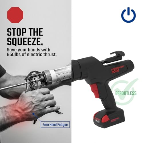 12V Cordless Electric Caulking Gun, 29 oz Cartridge, 450 lb Thrust - size: 29oz / 856ml / 1 Quart, style: Cordless 12V (9000 Series)