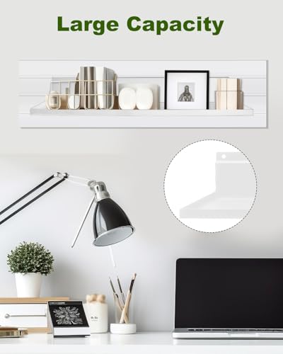 8 Pack 17 x 8 Inch Slatwall Shelves, White - style: 8 Pack White