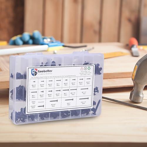 450Pcs Pan Head Phillips Wood & Sheet Metal Screws Assortment Kit, #4~#10