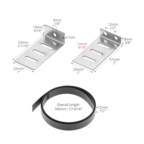 QWORK 6 Set Drawer Repair Kit - Stainless Steel Support Brackets with Screws, Bands for Reinforcing and Repairing Broken Sagging Wood Drawers