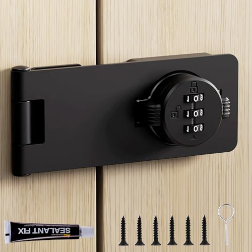 3 Digit Closet Door Lock with Code - Keyless Cabinet Door Locks with Combination for Swinging Sliding Bifold Double Door Cabinet Lock - Cupboard Locks for Pantry Barn Gate,Drawers 1 Pack Black - color: Black, size: 1 Pack