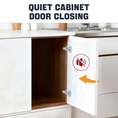 Mousike 30 Pack (15 Pair) Soft Close Cabinet Hinges, 1/2 Overlay Soft Close Hinges for Kitchen Cabinet, Stainless Steel, Built-in Damper, 100 Degree Opening Angle, 6 Way Adjustment - color: Silver, size: 30 Pack