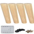 La Vane 8 inch / 20cm Wooden Furniture Legs, 4PCS Soild Wood Oblique Tapered Varished Replacement Feet with Mounting Plate for Couch Sofa Cabinet TV Stand Armchair - color: Clear Coated, size: 8"/20cm