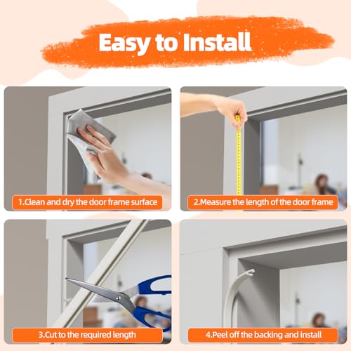 9.8 Ft White V Shape Weather Stripping Door Seal for 0.24"-0.37" Gaps