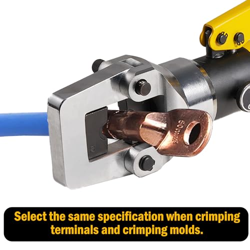 Cable Lug Crimping Tool, 6 AWG to 1000 MCM Hydraulic Plier, 20 Ton Hand Crimping Tool for Wires, Terminal, Lug, Crimping Tool Kit with 13 Dies