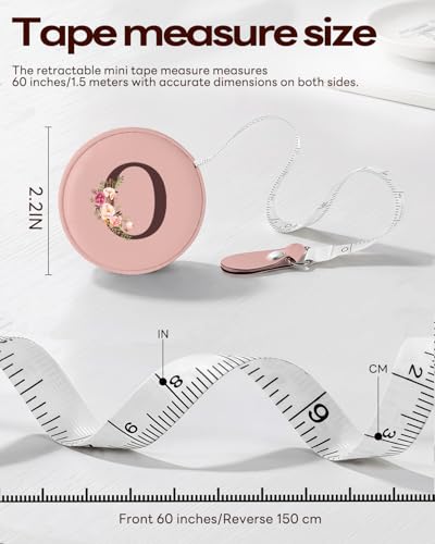 Maicican Retractable Tape Measure, Pink Leather Sewing Measuring Tape, O - color: Tape Measure-Pink O