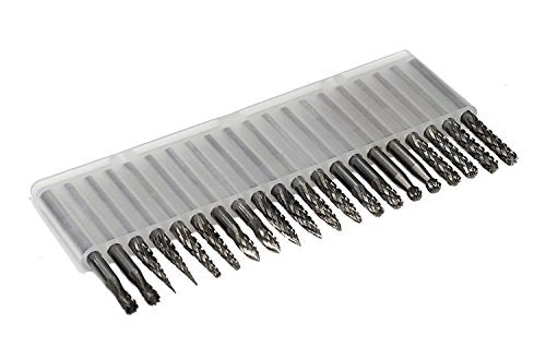 Carbide Burr Set JESTUOUS 1/8 Shank Diameter Double Cut 20pcs