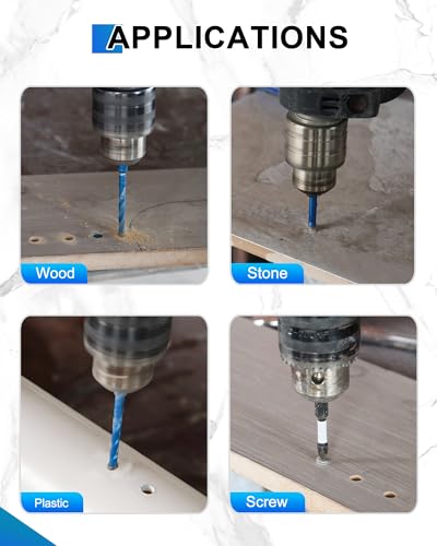 Serrated Concrete Drill Bit Set 3/16"*2,1/4"*4,5/16"*2,3/8",1/2" & Phillips Bits - Carbide Masonry Drill Bits for Brick/Ceramic/Tile/Wood/Plastic/Hex Shank Drills - size: 3/16"*2+1/4"*4+5/16"*2+3/8"+1/2"