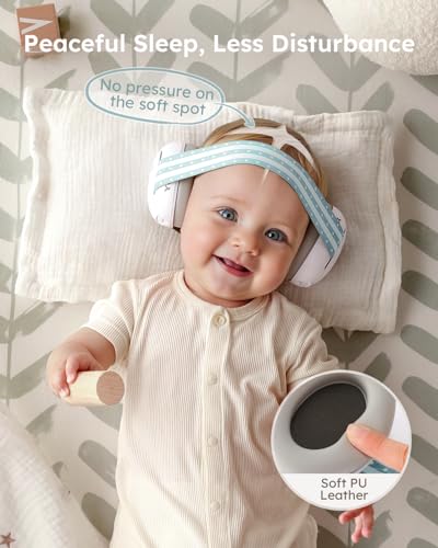 Yoofoss Baby Ear Muffs Noise Protection for Infants Up to 36 Months - Noise Cancelling Headphones for Ear Protection - color: Blue