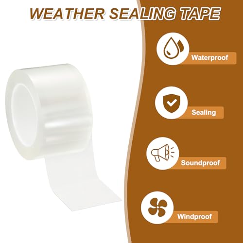 uxcell Window Weather Sealing Tape, 2.8 Inch x 32.8 ft (19.7mil Thick) - size: 2.8 Inch x 32.8 ft x 19.7mil