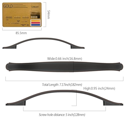 Amerdeco 10 Pack Oil Rubbed Bronze Cabinet Pulls 5 Inch(128mm) Hole Center Drawer Pulls Cabinet Hardware Kitchen Cabinet Handles for Bathroom Dresser Pulls ZH0068 - color: Oil Rubbed Bronze, size: 5"/128MM Hole Center