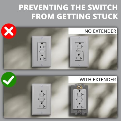ABS 1/2 Inch Outlet Box Extender, Single Gang, Gray, 1 Pack - color: Gray, size: 1 PC