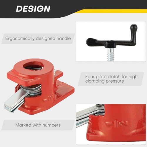 6 Pack 1/2" Wood Gluing Pipe Clamp Set, Pipe Clamps for Woodworking - style: 6 Pack, 1/2"