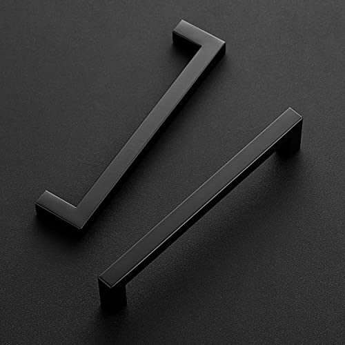 Ravinte Matte Black Cabinet Handles Square Pulls 6-1/4 Inch 30 Pack | Stainless Steel, Square Bar Grip, Drawer Pulls, Kitchen Cabinet Hardware, For Cupboards, Drawers, Dressers, Cabinets - color: Matte Black